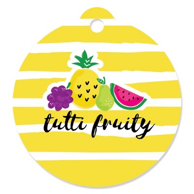 Big Dot of Happiness Tutti Fruity - Frutti Summer Baby Shower or Birthday Party Favor Gift Tags (Set of 20)