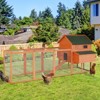 136.5" Chicken Coop Wooden Large Chicken House Deluxe Rabbit Hutch Lockable Poultry Hen Cage Backyard with Nesting Box and Run - 2 of 4
