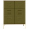 vidaXL Drawer Cabinet Olive Green 31.5"x13.8"x40" Steel - 3 of 4