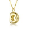 Kids' 14K gold plated necklace with white swarovski crystal initial pendant in bubble letter design - 3 of 3