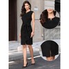 INSPIRE CHIC Women's Sleeveless Split Neck Belted Front Slit Belted Office Sheath Midi Dresses - 2 of 4