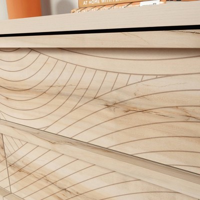 Pacific Maple Mid-Century Modern 6-Drawer Dresser