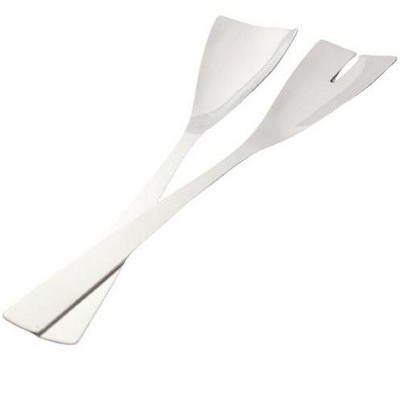 Sol Living 2-Piece Stainless Steel Italian Salad Server Set Utensils for Fruits, Veggies