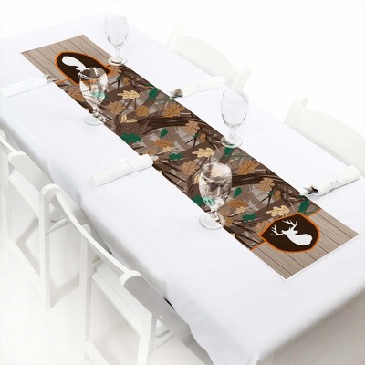 Big Dot of Happiness Gone Hunting - Petite Deer Hunting Camo Baby Shower or Birthday Party Paper Table Runner - 12 x 60 inches