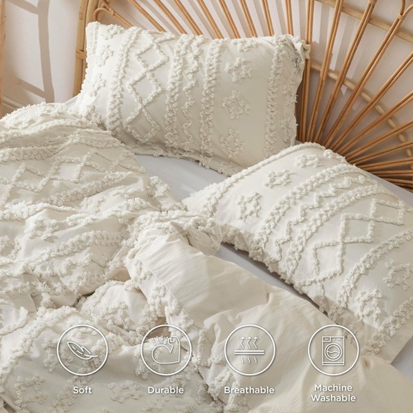 Set de Cubrecama Boho Bedsure – Ropa de Cama Suave con Bordado para Todas las Estaciones, Regalo para el Día de la Madre 3