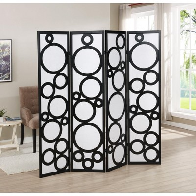 NicBex 4-Panel Room Divider for Home, Divider for Room Separation, Modern Folding Fabric Privacy Screen with Circle Pattern for Home & Office