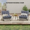 Indoor/Outdoor Rocking Chair - Thick Waterproof Cushion, Adjustable Metal Frame Egg Rocker, Waterproof Cushion, Living Room, Porch, Garden, Lawn - 3 of 4