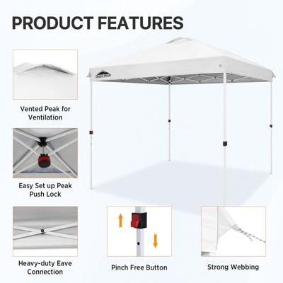 Eagle Peak 8x8 White Steel Frame Pop-Up Canopy Tent