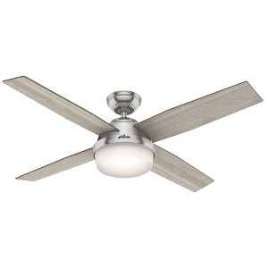 Hunter 52" Dempsey Lighted Ceiling Fan Brushed Nickel with Light Gray Oak Blades - Modern Design for Contemporary Spaces - 1 of 4