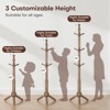 Bekrvio Solid Wood Coat Rack Freestanding 9 Hooks, Adjustable Height Heavy Duty Wooden Coat Tree Stand for Entryway Bedroom Office, Walnut Finish - 4 of 4