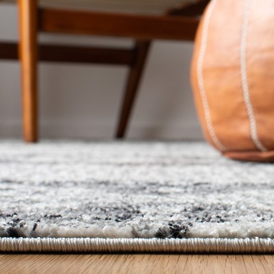 Charcoal Grey Abstract Hand-Knotted 5'1" x 7'6" Synthetic Area Rug