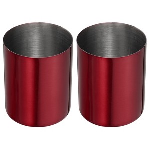 Unique Bargains Desk Stainless Steel Pencil Holders Makeup Brush Holder 2 Pcs - 1 of 4