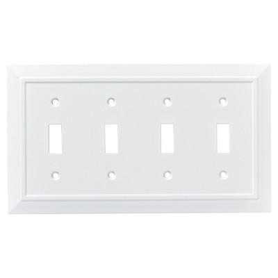 Franklin Brass Classic Architecture Quad Switch Wall Plate White