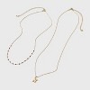 14K Gold Dipped Beaded Initial Necklace Set 2pc - A New Day™ Gold/Marron - 2 of 4
