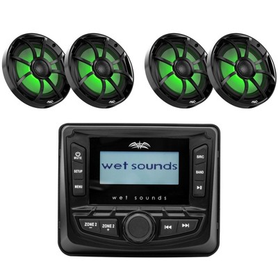 Wet Sounds WS-MC-5 Stereo 2.7" LCD, 2Pairs RECON 6-BG-RGB LED 6.5" Speakers