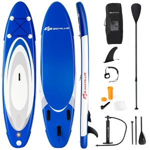Costway 10' Inflatable Stand Up Paddle Surfboard W/Bag Aluminum Paddle Pump - 1 of 4