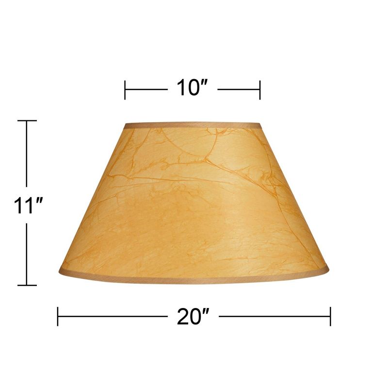 Springcrest Crinkle Paper Large Empire Lamp Shade 10" Top x 20" Bottom x 12" Slant x 11" High (Spider) Replacement with Harp and Finial, 5 of 7
