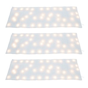 ProductWorks 3 Pack 60" x 15" Pre-Lit Snow Cover Blanket Christmas Village Display, 8 Function Indoor Holiday Decoration, 60 LED Lights, White - 1 of 4