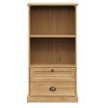 vidaXL VIGO 2-Tier Pine Wood Bookshelf with Drawers - Rustic Storage Cabinet for Home/Office - 23.6x13.8x45.1 Inches, Brown Freestanding Bookcase - 4 of 4