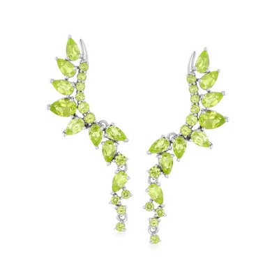 Ross-Simons 5.40 ct. t.w. Peridot Drop Earrings in Sterling Silver