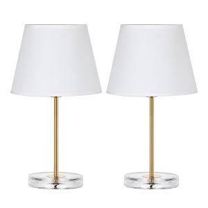 Oumilen 16.5" Gold Table Lamps with White Shade, Set of 2 - 1 of 1