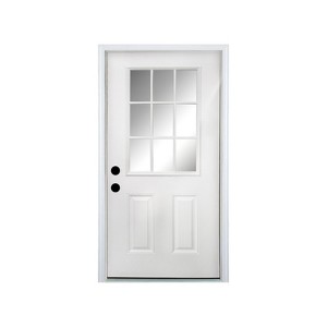 Professional Manufacturer Right Hand Inswing Low-E Glass 6-Lite 3/4 Lite Fiberglass Front Door Classic Design Exterior Entrance Door - 1 of 4