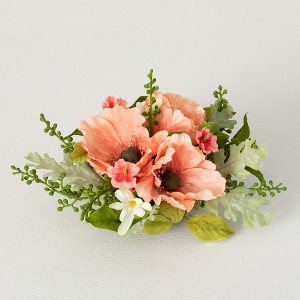 9.25"H Sullivans Peachy Poppy Orb Flourish, Multicolor - 1 of 2