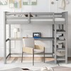 NicBex Twin Size Bunk Bed with Desk Pinewood Rack Multifunctional Bed Frame with Storage Shelves, Guardrails and Ladder, No Spring Box Required - 2 of 4