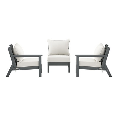 WestinTrends Avalon Outdoor Patio HDPE Loveseat Sofa with Patio Cushions