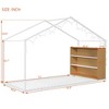 Twin/Full Size Metal House Bed Frame with Shelves and Lights - ModernLuxe - 3 of 4