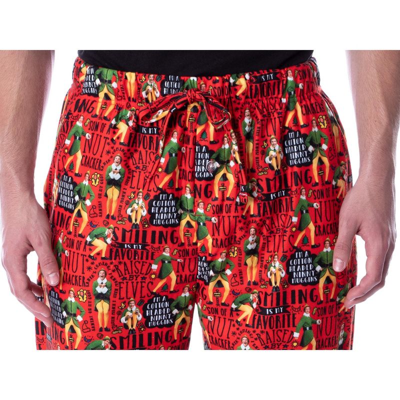 Elf The Movie Men's Cotton Headed Ninny Muggins Loungewear Pajama Pants Red, 4 of 6