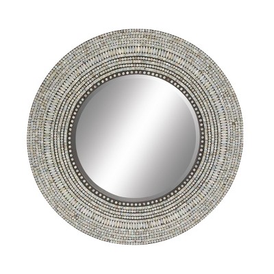 Coastal Wood Decorative Wall Mirror Gray - Olivia & May