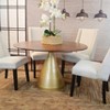 Carolina Living Regina Pedestal Dining Table Elm Gold: 48" Mango Wood, Metal Base - 3 of 4