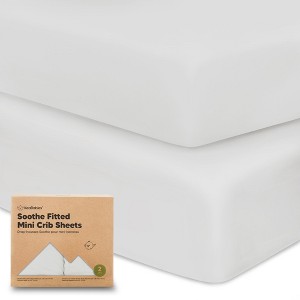 KeaBabies Mini Crib Sheets for Baby Girls, Boys, 2-Pack Soothe Pack and Play Sheets Fitted, Organic Pack N Play Mattress Sheet - 1 of 4