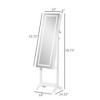 CAVINAS Mirror Jewelry Cabinet Full-Length Floor Standing LED Light Jewelry Armoire Organizer 4 Adjustable Angles - 3 of 4