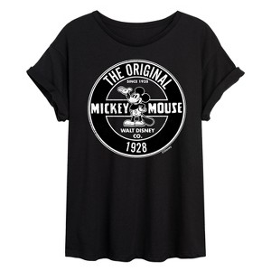 Women's - Disney - Mickey Mouse Original Badge Oversized Graphic T-Shirt - 1 of 4