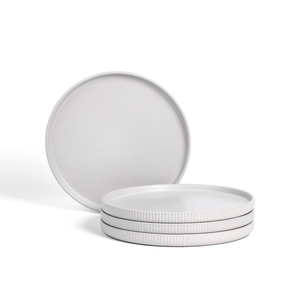 Stone Lain Set of 4 Haven Stoneware Dinner Plates Gray