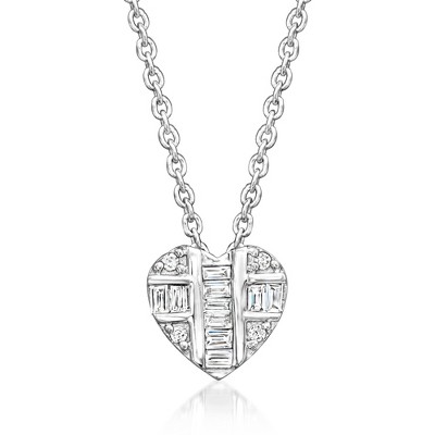 Pure Collection by Ross-Simons 0.10 ct. t.w. Diamond Heart Cluster Necklace in Sterling Silver Size 16