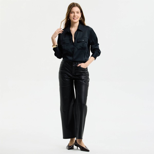 Pantalones Rectos Tobilleros para Mujer - A New Day™ Negro 3