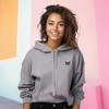 Dalix Butterfly Embroidered Fleece Cropped Hoodie Pullover Relaxed Fit Womens - 3 of 4