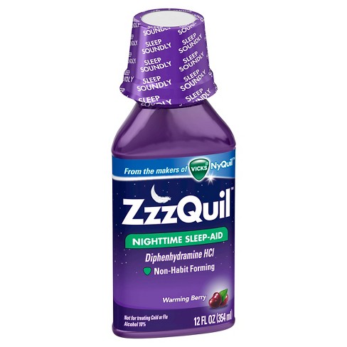 ZzzQuil Nighttime Sleep-Aid Liquid Warming Berry Flavor - 12 Fl Oz : Target