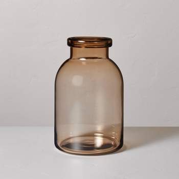 
Brown Glass Decorative Wide Jug Vase - Hearth & Hand™ with Magnolia