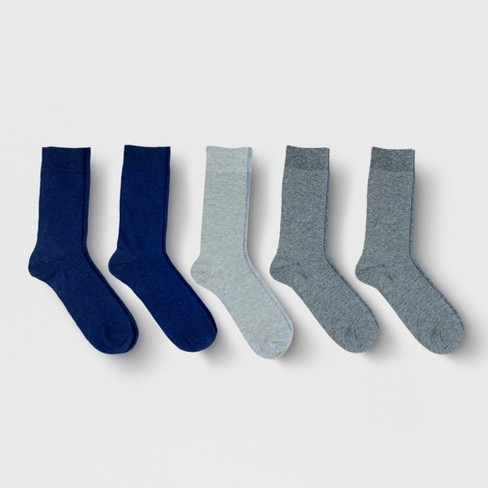 Men's Flat Knit Dress Socks 5pk - Goodfellow & Co™ Blue 10-13 : Target