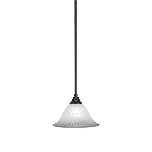 Toltec Lighting Any 1 - Light Pendant in  Matte Black with 14" White Alabaster Swirl Shade - 1 of 1