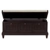 Gulches Classic Shoe Bench with Cushion Three Drawers Fluted Design for Entryway Living Room Hallways Espresso - 2 of 4