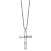 Chisel Stainless Steel Polished Cross Pendant on a 20" Box Chain Necklace - 3 of 4