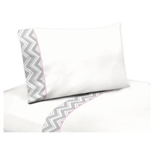 White & Gray Zig Zag Sheet Set (Queen) - Sweet Jojo Designs , Gray Pink White