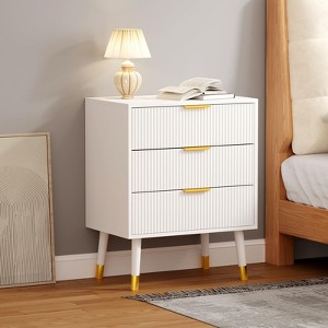 3 Drawer Dresser for Bedroom, Modern Nightstand, Chest of Drawers with Deep Drawers, Wooden Dresser, Side Table for Living Room, Hallway - 1 of 4