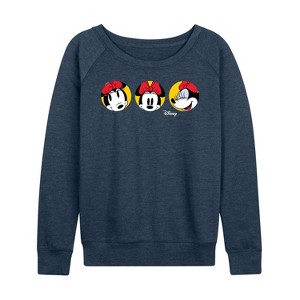 Women's - Disney - Mickey & Friends Lightweight French Terry Wide Neck Long Sleeve Shirt - 1 of 4