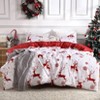 2 Piece Christmas Duvet Cover Set Twin XL Size, Soft Reversible Comforter Cover with Pillow Sham, Cute Patterned Bedding Set for Bedroom Apartments - 2 of 4